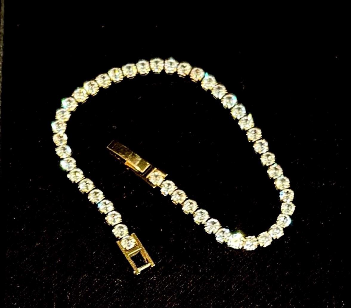 7” 14K Gold Stainless Steel Tennis Bracelet