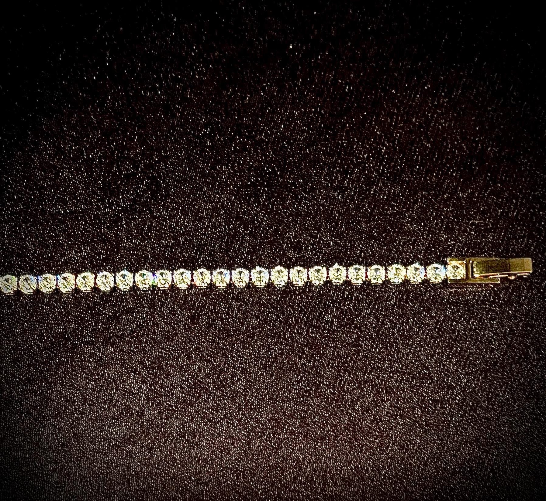 7.5” 14K Gold Stainless Steel Tennis Bracelet