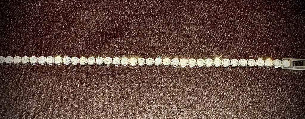 7.5” 14K White Gold Stainless Steel Tennis Bracelet