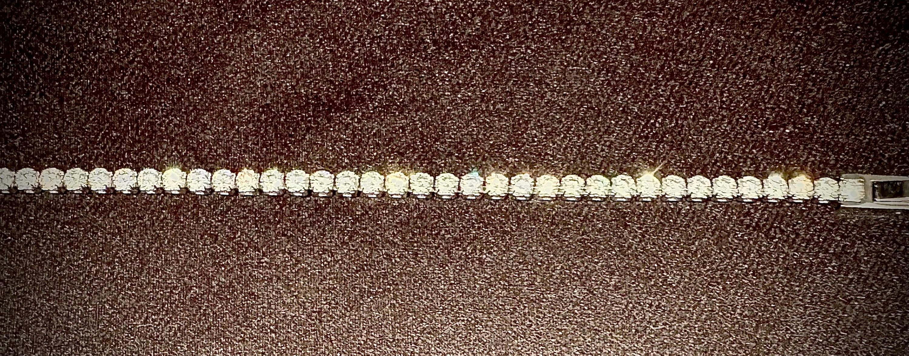 7.5” 14K White Gold Stainless Steel Tennis Bracelet