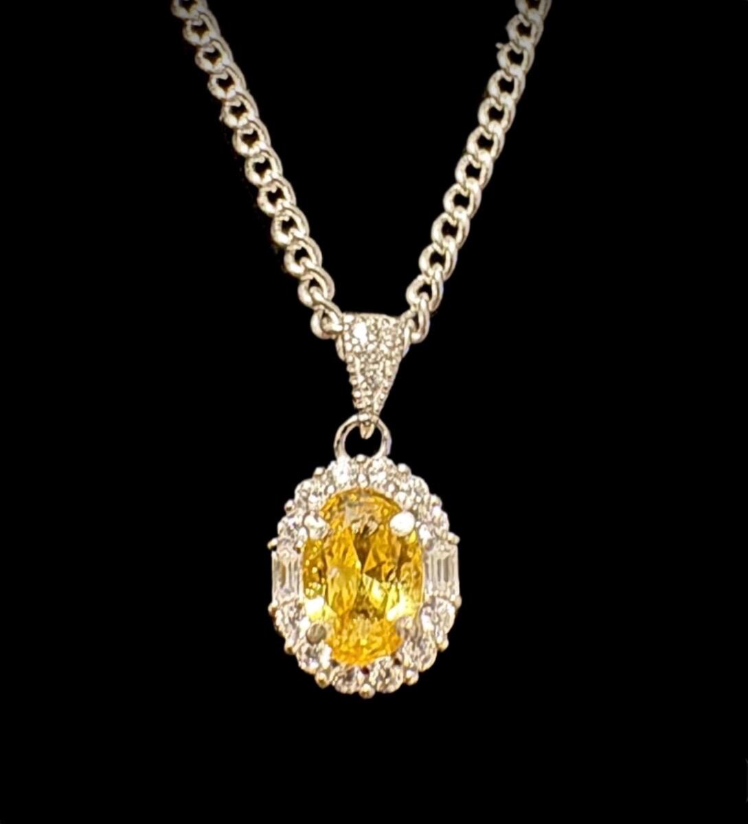 Golden Sphene Pendant Natural Titanite Sterling Silver Halo Setting