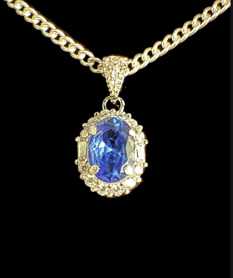 Stirling Silver Tanzanite Halo Set