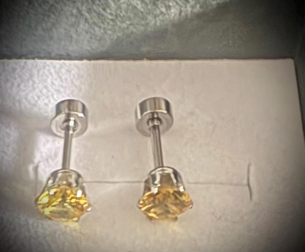 5mm Citrine Earrings