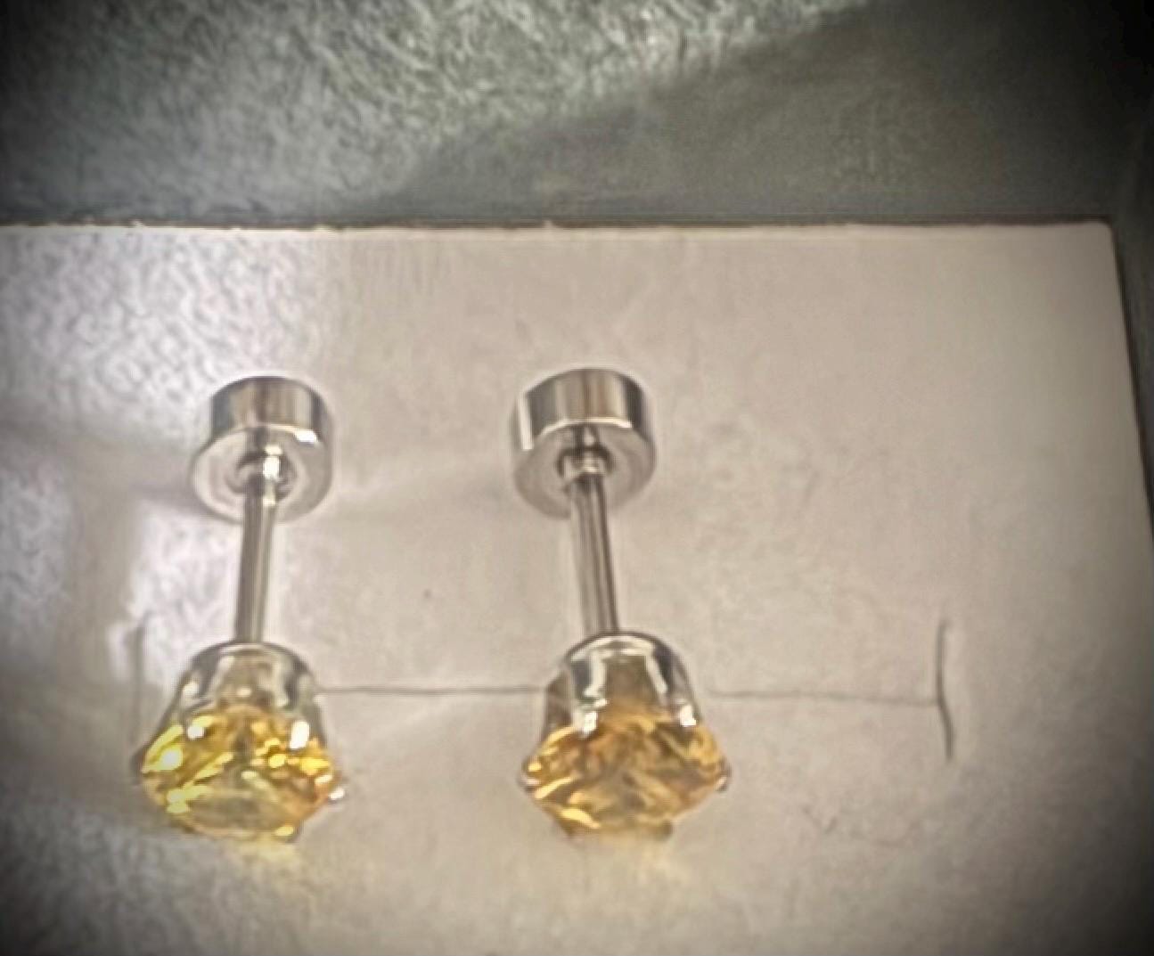 5mm Citrine Earrings