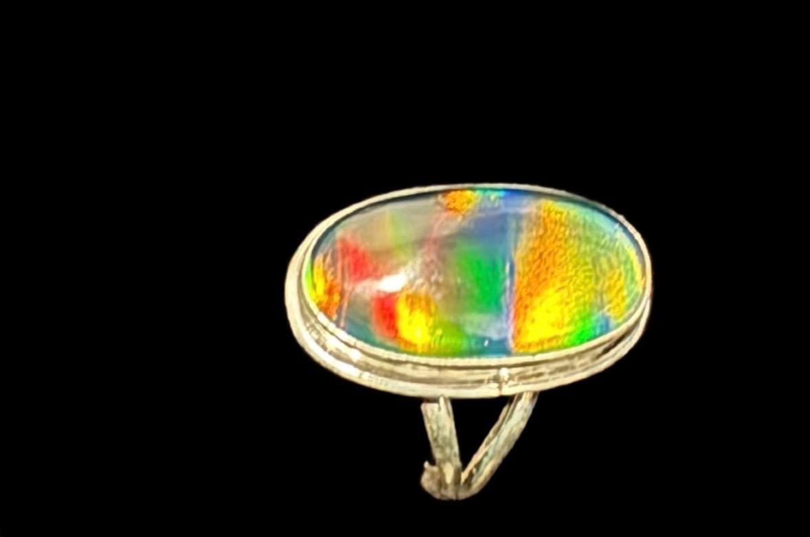 24ct Austrian Aura Opal Silver Ring