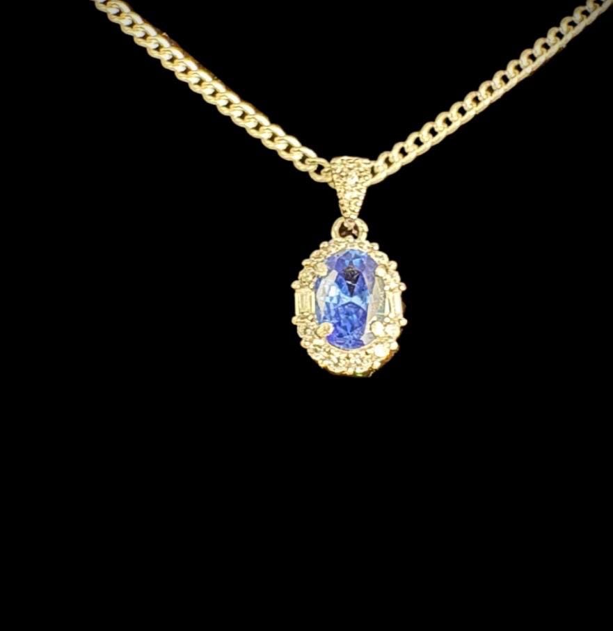 Stirling Silver Tanzanite Halo Set