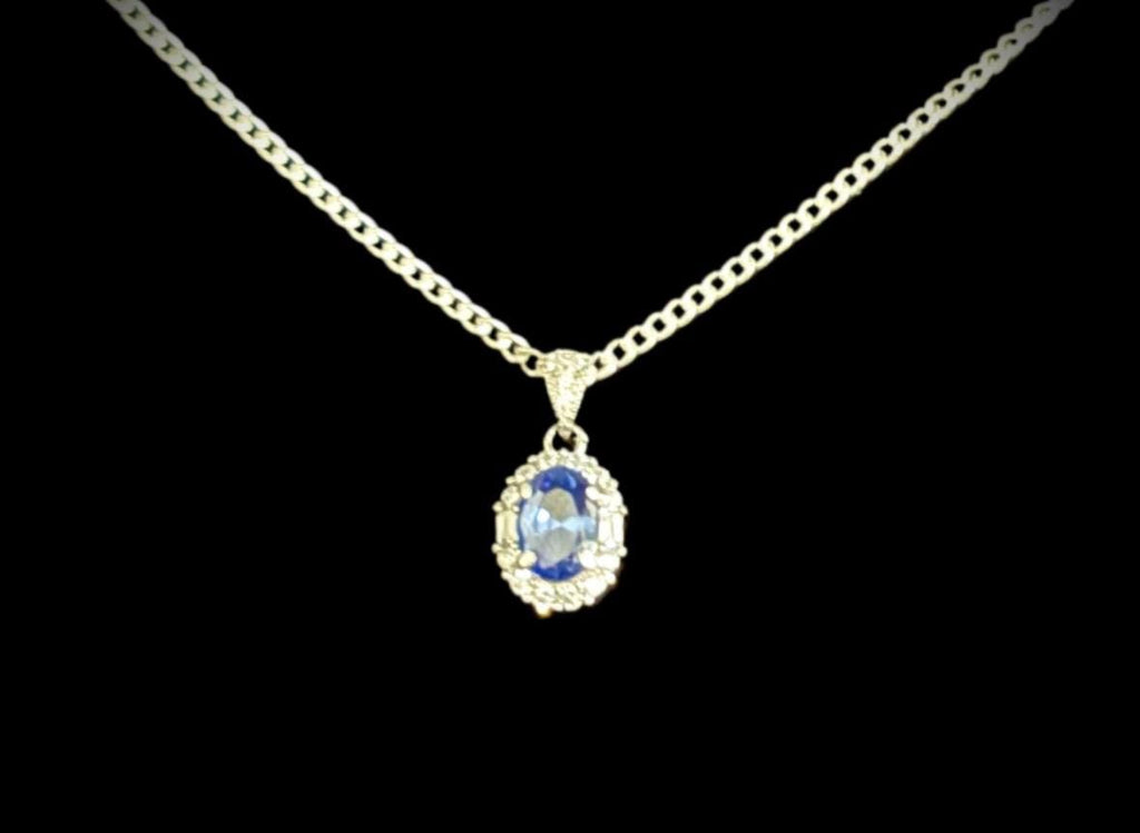 Stirling Silver Tanzanite Halo Set