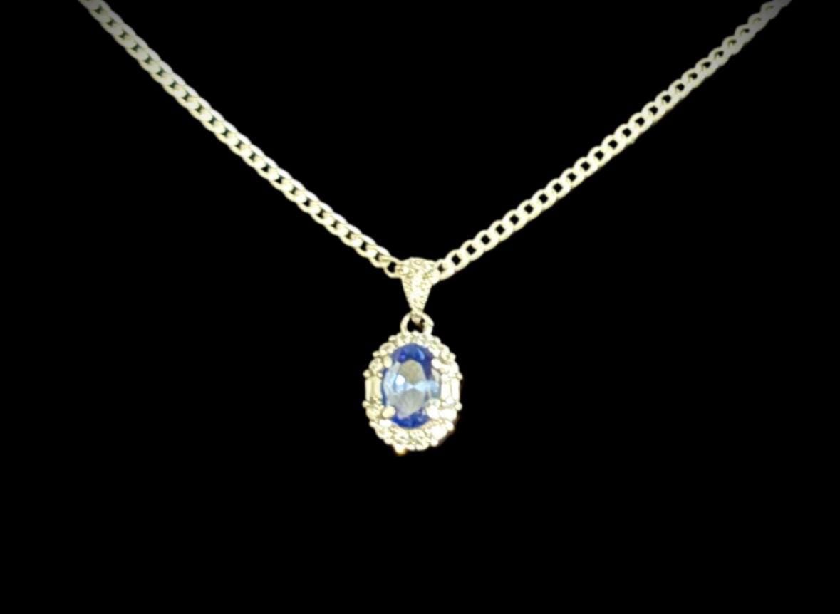 Stirling Silver Tanzanite Halo Set