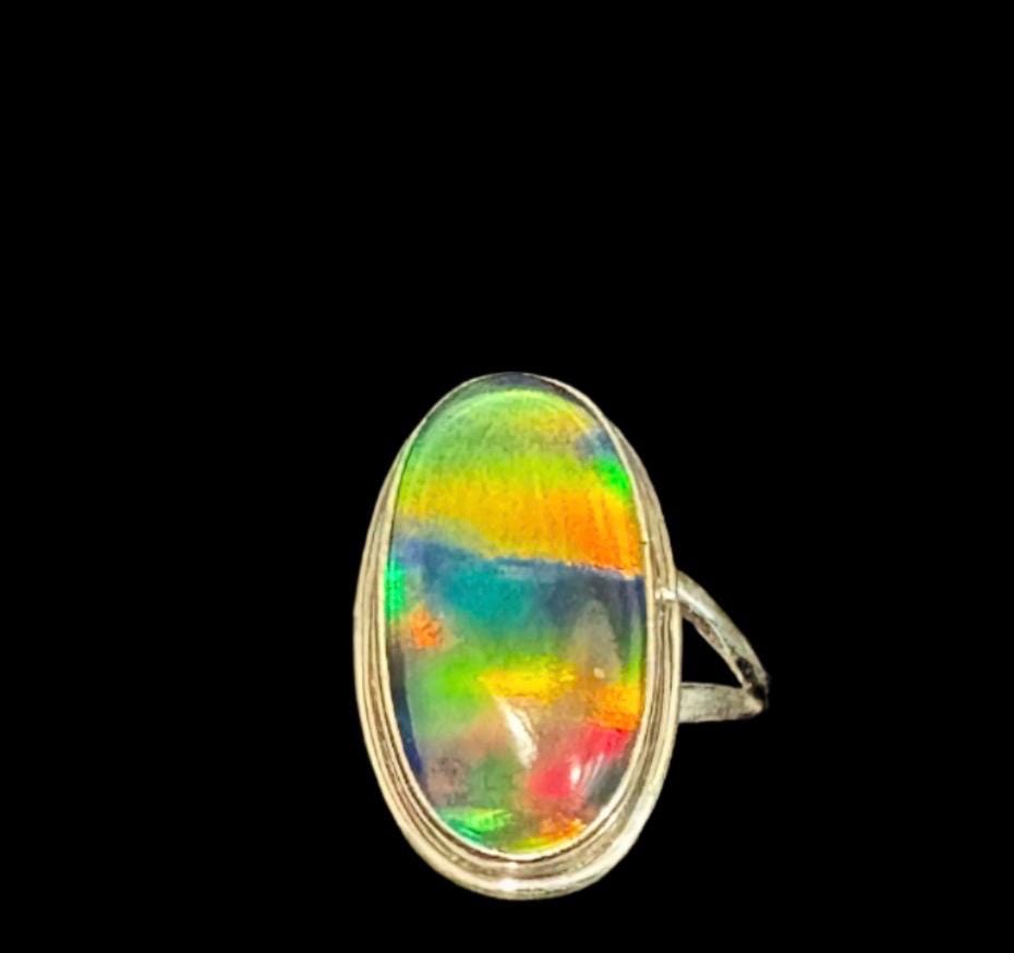 24ct Austrian Aura Opal Silver Ring