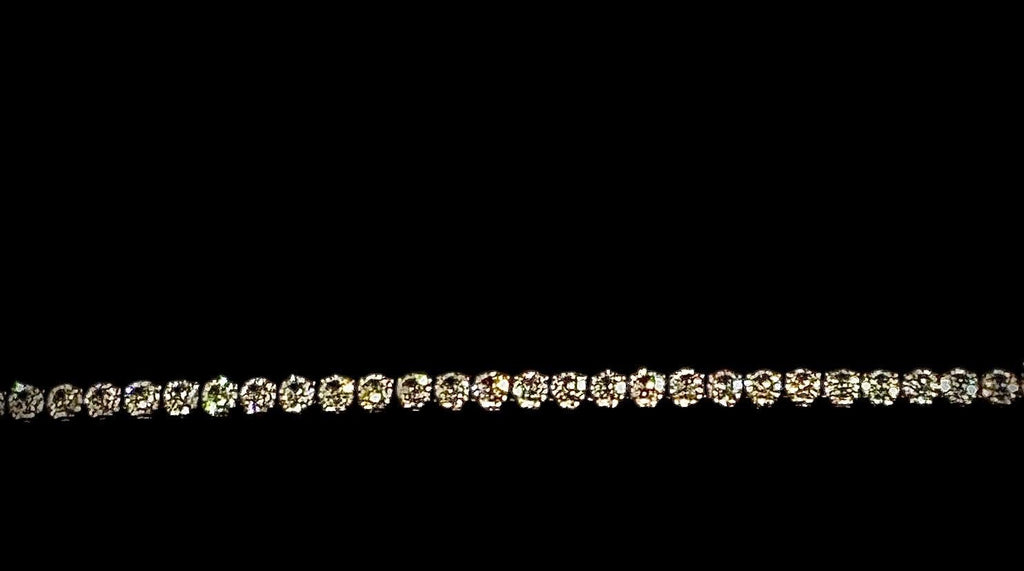 7.5” 14K White Gold Stainless Steel Tennis Bracelet