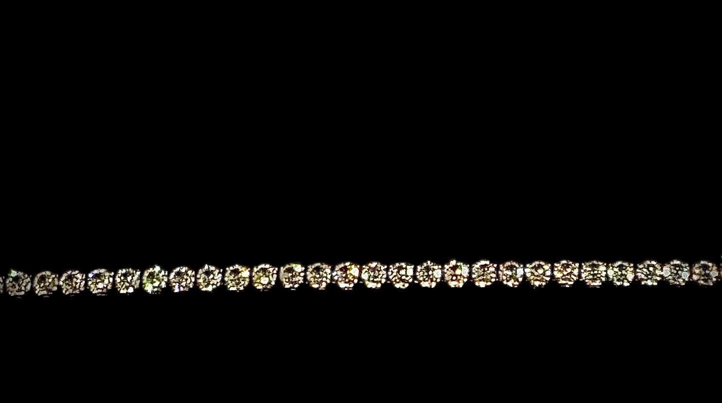 7.5” 14K White Gold Stainless Steel Tennis Bracelet