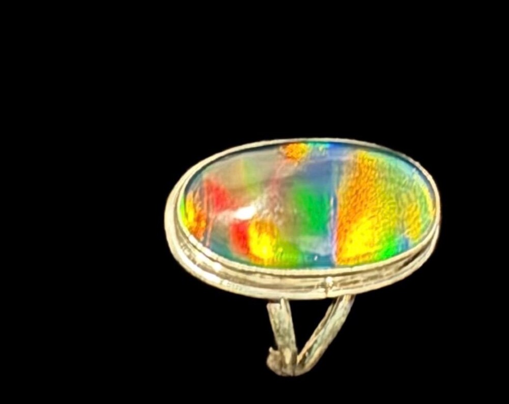 24ct Austrian Aura Opal Silver Ring